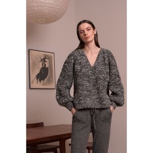 Eleven Six | Alpaca Blend Sweater in Salt & Pepper Size XS/S